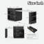 Fluted Kitchen Island With Extendable Dining Table, Power Outlet,  Double-side Storage, 2 Drawers And 2 Side Open Shelves