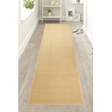Washable Anti Slip Low Pile Solid BEIGE Color Abtin Custom Size Runner Rug