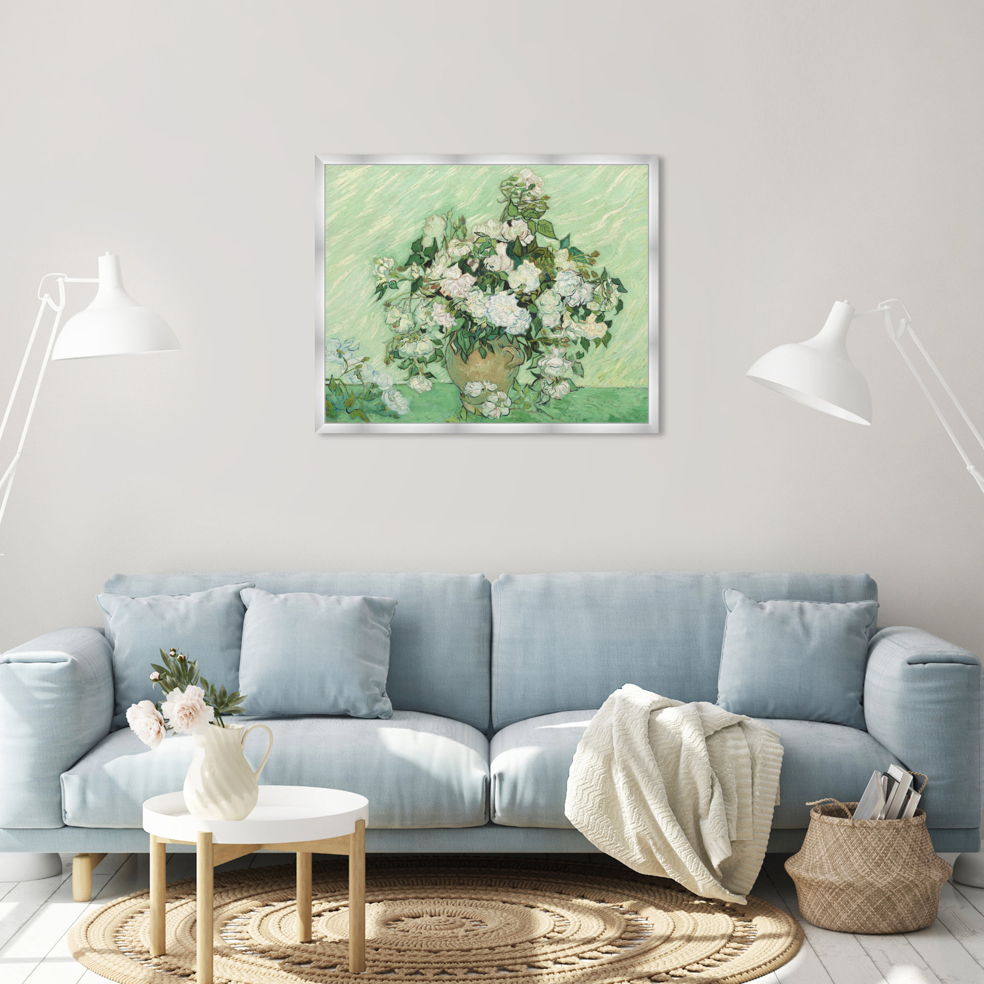 Van Gogh - Roses by Oliver Gal, 32" H x 38" W x 0.5" D, Gold