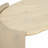 Coffee Table with Travertine Top and Light Wood Base, Living Room Table with Organic Modern Design, 57"