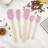 Tovolo Flex-Core Mini Silicone Spatula and Spoonula Set of 2 with Wood Handles, Pink Sorbet