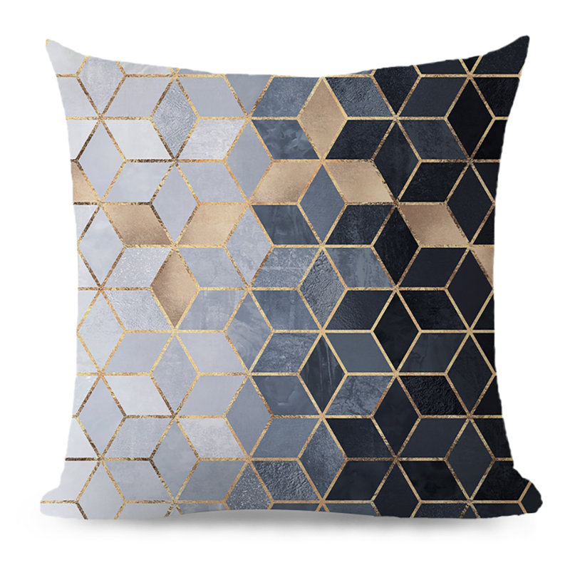 Ensemble de 2 housses et inserts décoratifs - Ensemble complet de coussins décoratifs 20 po x 20 po, Noir / gris, Polyester