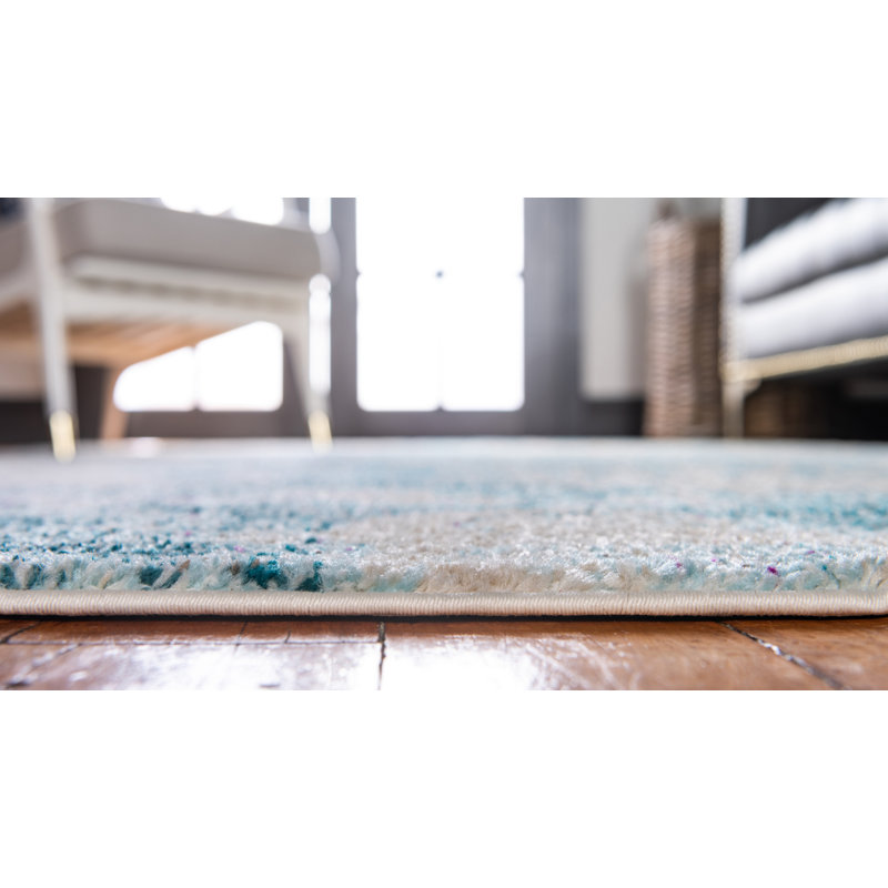 Tapis bleu clair Esposito, Ovale 5 pi x 8 pi