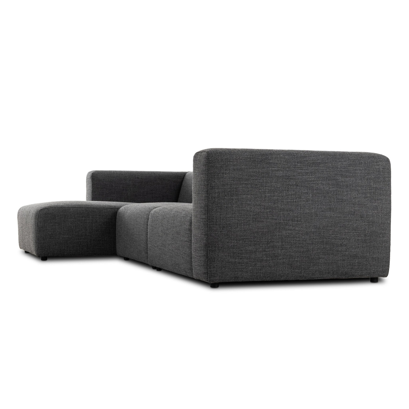 Sofa and Chaise, Left Hand Facing, Saxon Charcoal Polyester Blend