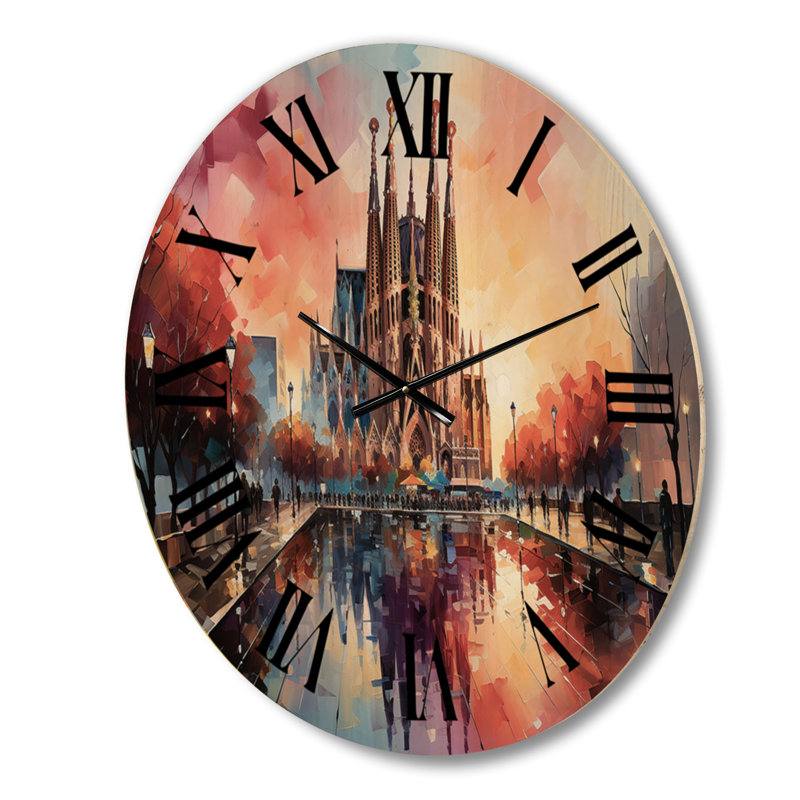 Horloge murale en bois massif Ollyver, Moyenne