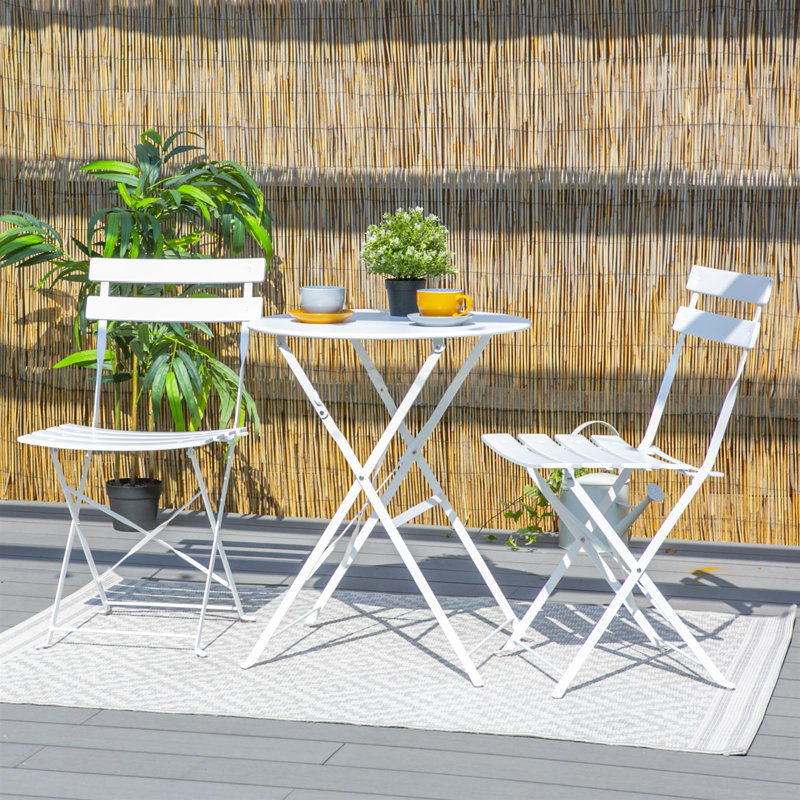Metal Patio Folding Chair Folding Chair Set, White