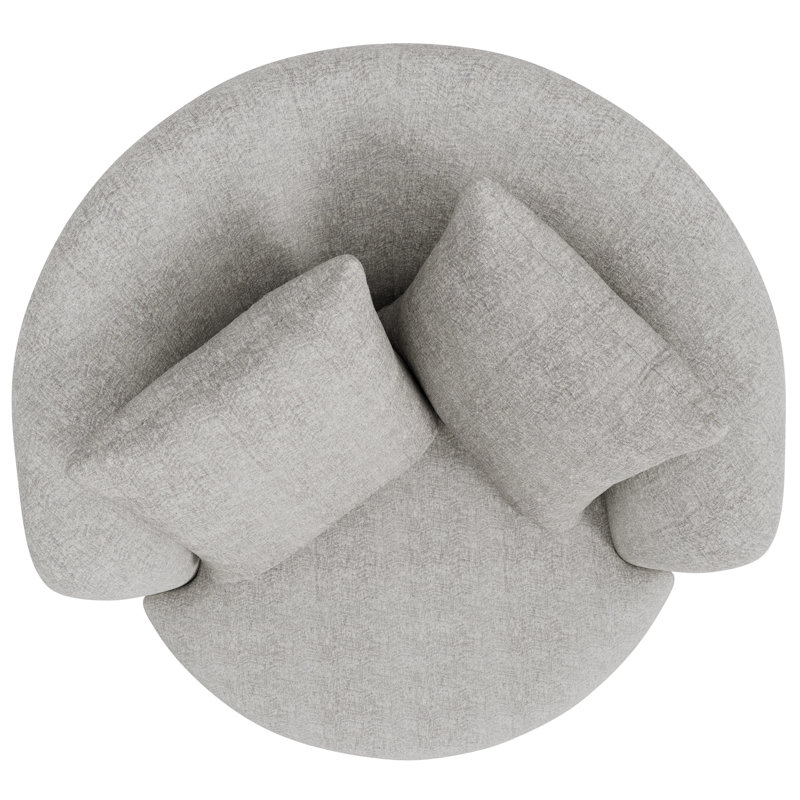 Thamm Upholstered Swivel Chair with Throw Pillows