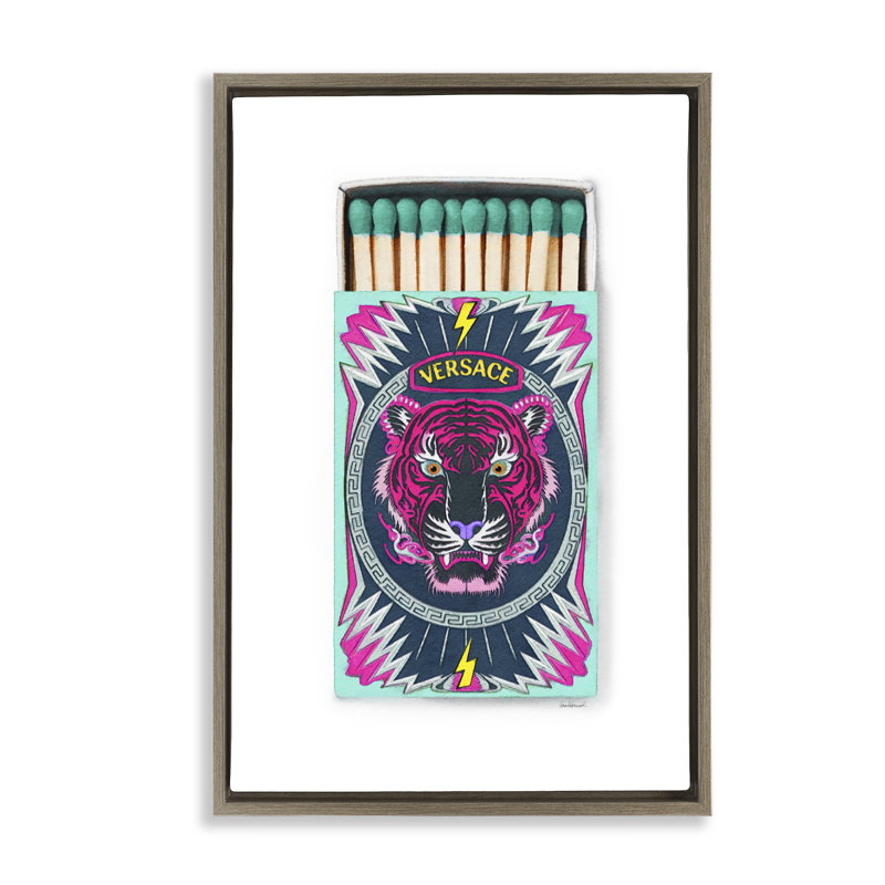 «Tiger Glam Brand Matchs», art par Amanda Greenwood, H 31 po x l 21 po, Cadre flottant orme Montalcino