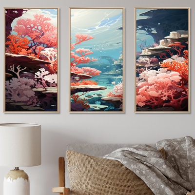 Aqua Serenade sous l'eau Corail IV - ensemble de reproductions d'art mural corail sous l'eau