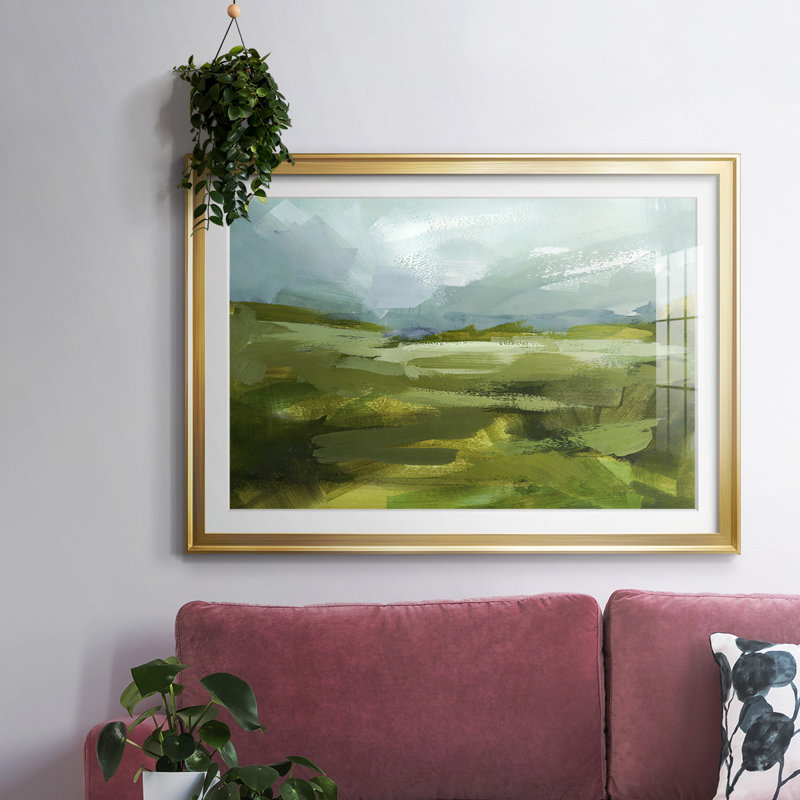 Emerald View II, reproduction d'art encadrée, Or, H 27 po x l 39 po x P 1,5 po