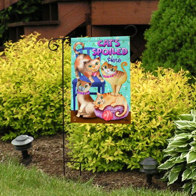 Cats Spoiled Here Humor Garden Flag