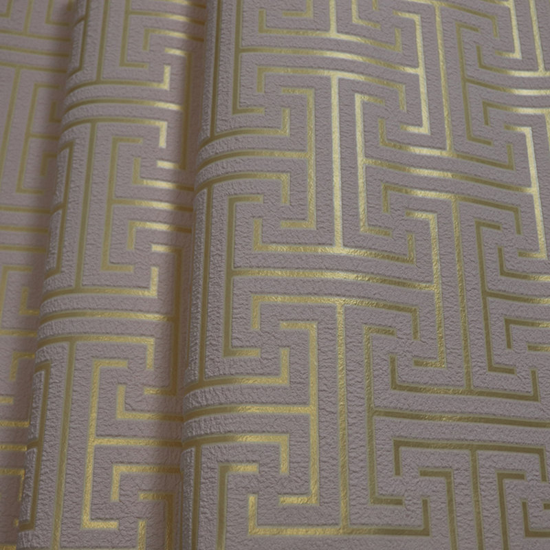 Rouleau de papier peint en faux suède tt 33 pi x l 20,5 po Wilmoth, Crème / doré