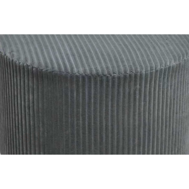 Corduroy Upholstery Full Compressed Ottoman, Dark Gray