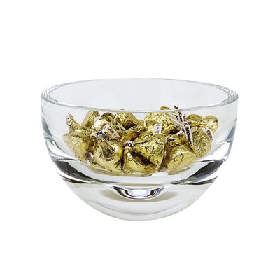 Sandston Mouth Blown Crystal Thick Walled Bowl