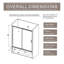 Portes de douche coulissantes pour salle de bain, panneau de verre double anti-déflagrant l 58,5-60 po x H 62 po avec porte-serviettes fixe en acier inoxydable et cadre en aluminium noir mat-119551440