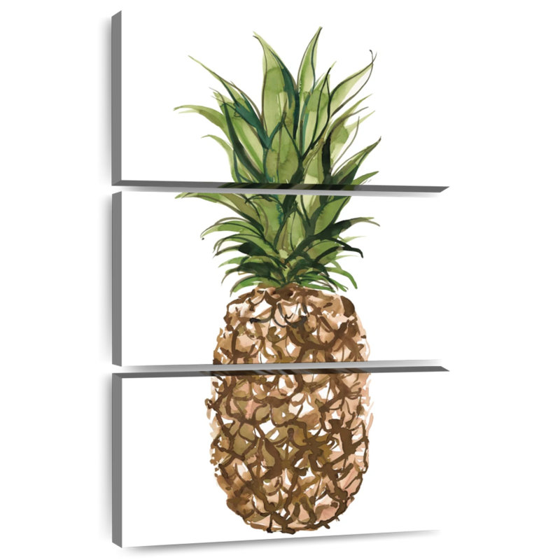 Yarlin, ananas, aquarelle, H 45 po x l 28 po