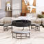 Plateau rond rond avec rangement et 3 repose-pieds