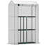 Three-Tier Powder Coated Steel Frame Mini Outdoor Plant Greenhouse with Roll Up Door - White-133426474