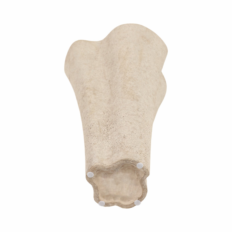 Earthenware Decorative Vase With Sculpted Wavy Design, 16" H x 9" W x 9" D
