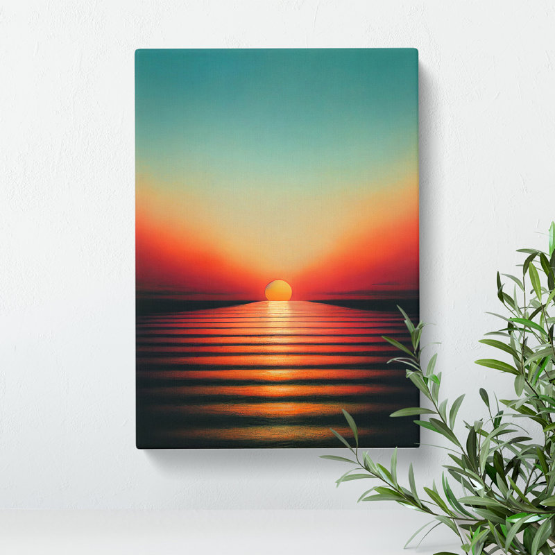 XV1022-3750X Resplendent Abstract Ocean Sunset - Print, Wrapped Canvas, 50cm H x 35cm W, No Matte