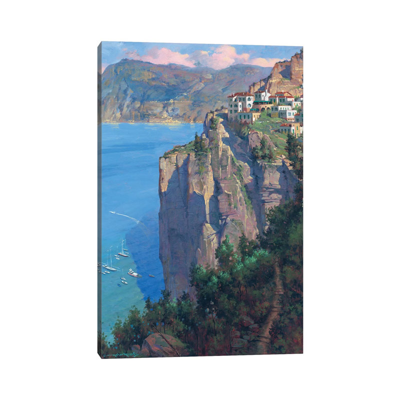 Amalfi Coast - Reproduction d'art sur toile tendue, H 18 po x l 12 po x 1,5 po