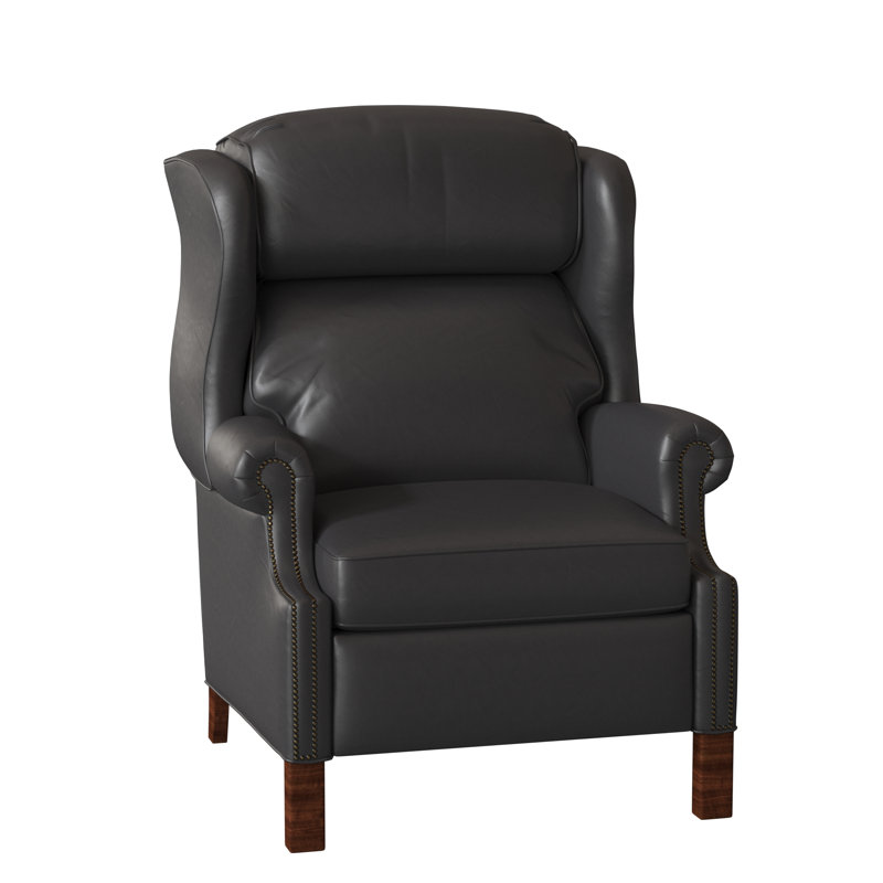 Fauteuil inclinable Chippendale, Étain no 9, Cuir véritable Outsider Raven, Pierre