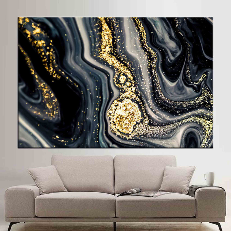 Marble Abstract Wall Art Perfect As Modern And Luxury Home Decor On Canvas, 25 cm H x 35 cm W, Wrapped Canvas
