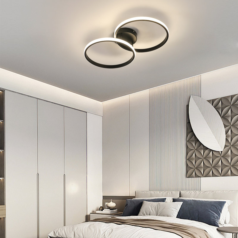 Black 2-Light Clover Flush Mount With Remote