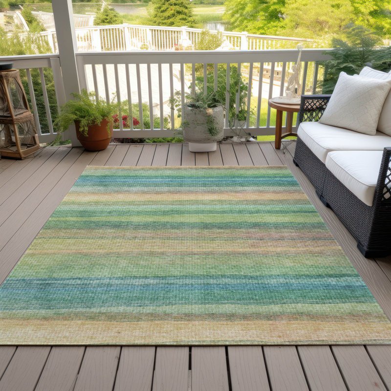 Tapis intérieur / extérieur Xhevrie lavable à la machine, Rectangle 10 pi x 14 pi