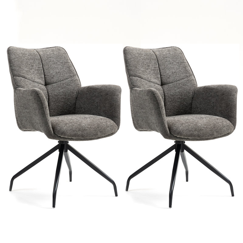 Chaise pivotante rembourrée Modern, Gris foncé