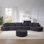 Ensemble de canapé modulaire en tissu chenille, comprenant six coussins décoratifs et quatre repose-pieds courbés, parfait pour les salons, les chambres et les espaces de bureau. Noir