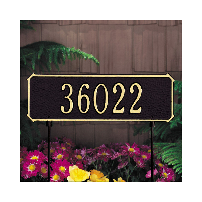 Plaque d'adresse pour pelouse sur 1 ligne, Cuivre antique, Oui