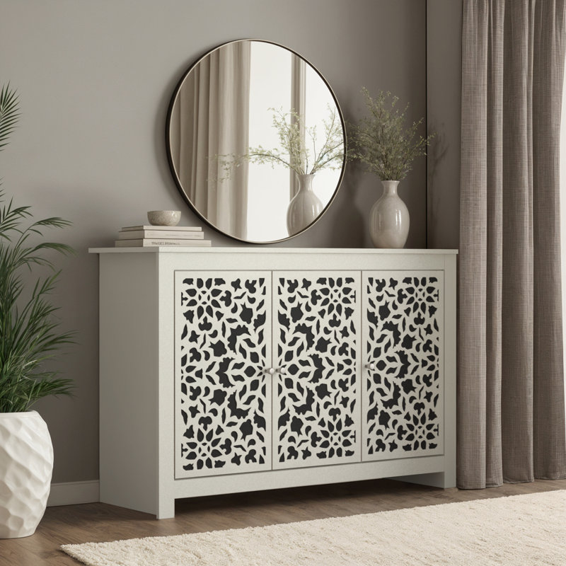Buffet de 44,3 po de largeur Arrastia, Barli, Beige / Crème