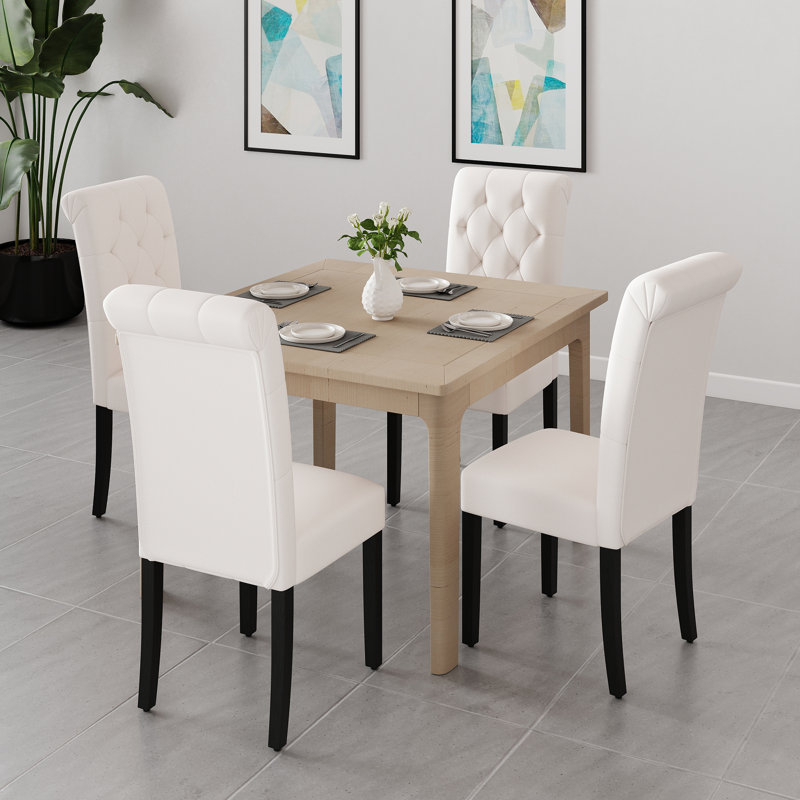 Chaise parsons capitonnée Alcaria, Blanc