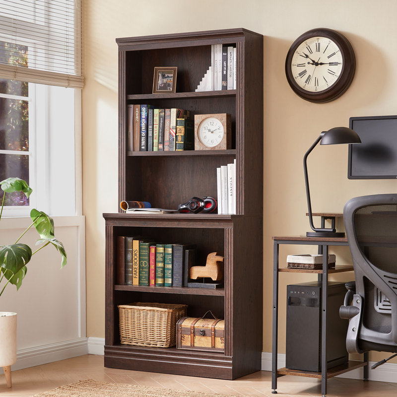Modular Bookcase Bookshelves System, 72.5" H x 31.5" W x 14" D, Dark Cherry