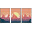 Abstract Mountain " Western Decor Abstract Nature Artwork Illustration V Sun And Mountains Minimal Landscape " 3 - Pieces-98697564-98697563