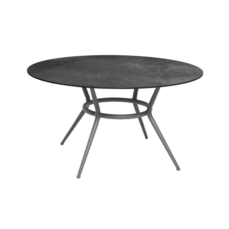 Joy Round Metal Outdoor Dining Table , 56.7'' in. W 56.7'' in. D, Light Gray