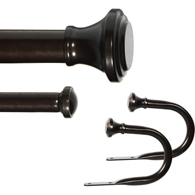 Yvelyne Adjustable Overall Width x 1'' Diameter Double Curtain Rod