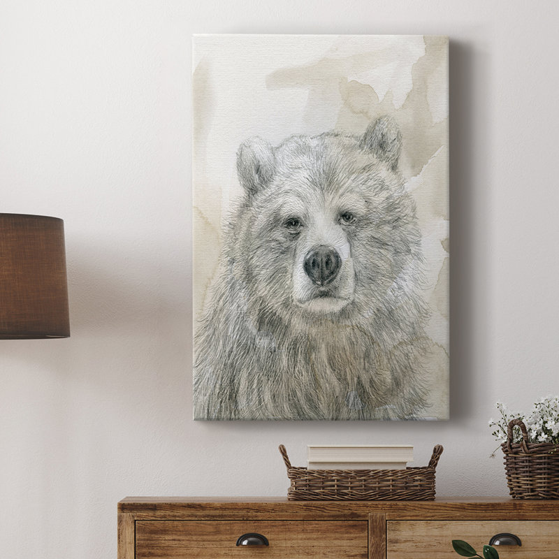 Ours croquis dans les bois - galerie Cavas sur mesure, H 60 po x l 40 po