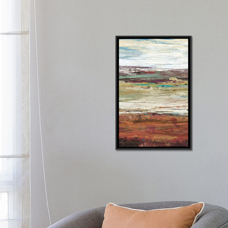 " Plum Vista II " by Timothy O' Toole, 26" H x 18" W x 1.5" D, Black Framed Canvas, No Matte