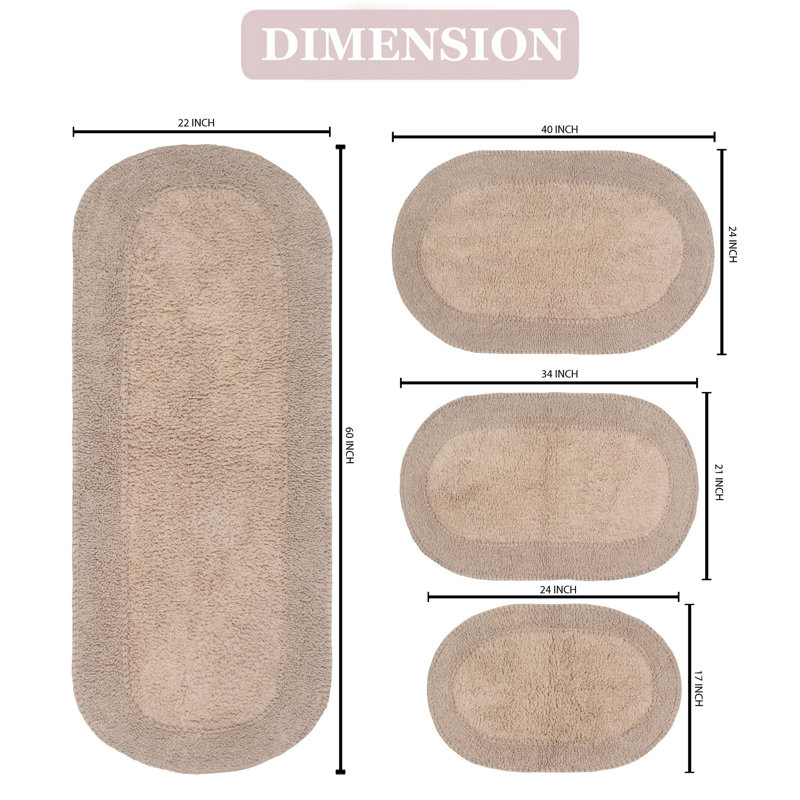 Tapis de bain 100% coton Eveland, Lin