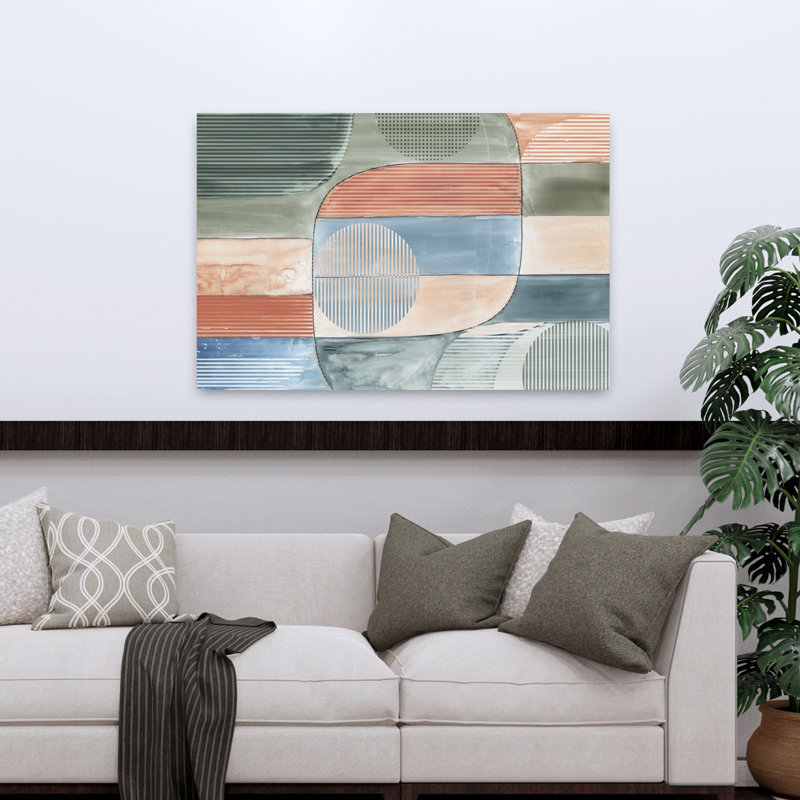 Composition géométrique abstraite, art géométrique contemporain, H 32 po x l 48 po