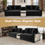 Canapé modulaire avec console centrale intégrée et accoudoirs de rangement pour les meubles de salon-1465146153-1465146152