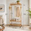 Wooden Clothes Rack | Portable Open Wardrobe with Shoe Storage