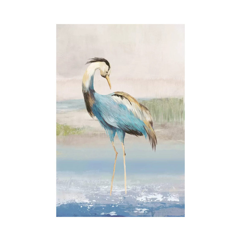 Heron On The Beach I by Aimee Wilson - Wrapped Canvas Painting, 66.04 cm H x 45.72 cm W x 1.91 cm D