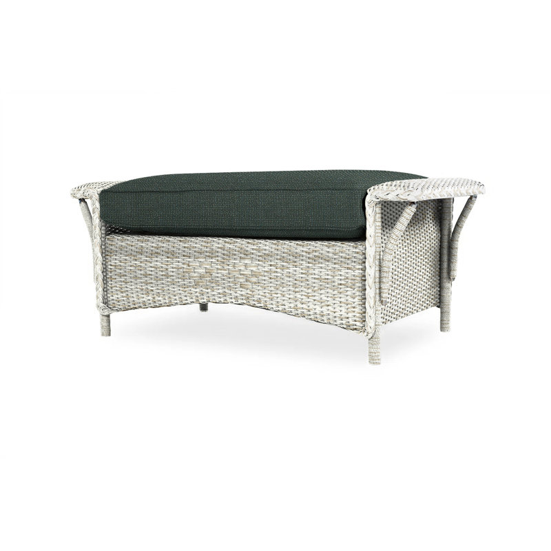 Nantucket Outdoor Ottoman, Canvas Black Sunbrella® Canvas, Antique White