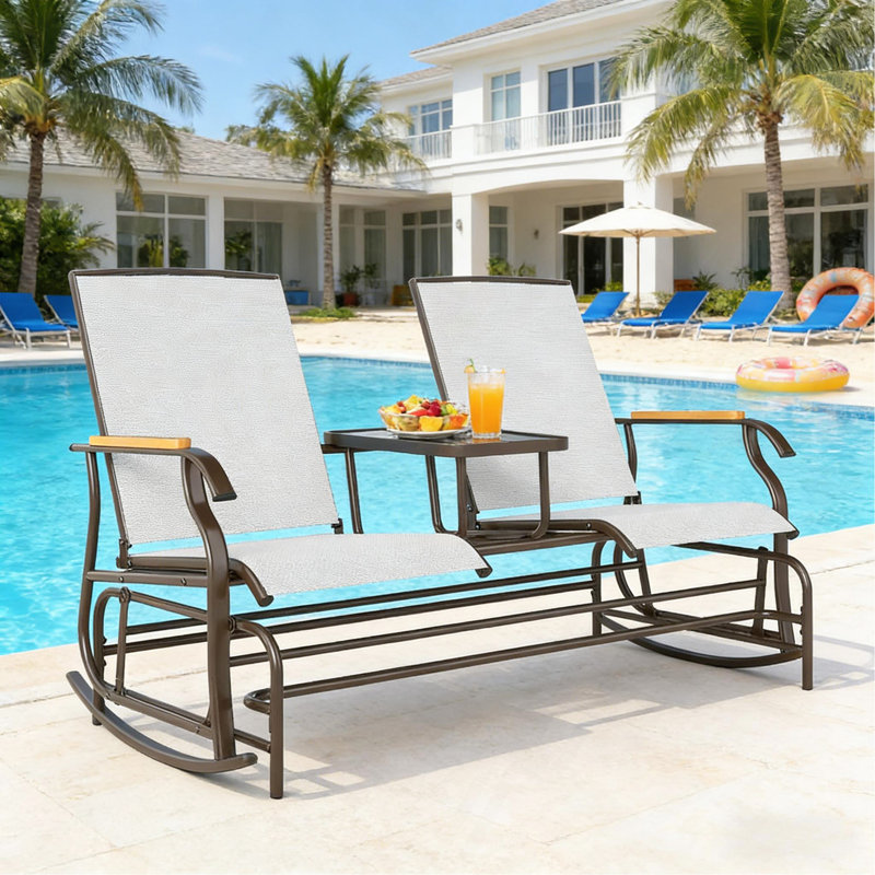 Chaise en plastique, ensemble de 2 foyers pliables toutes saisons gris