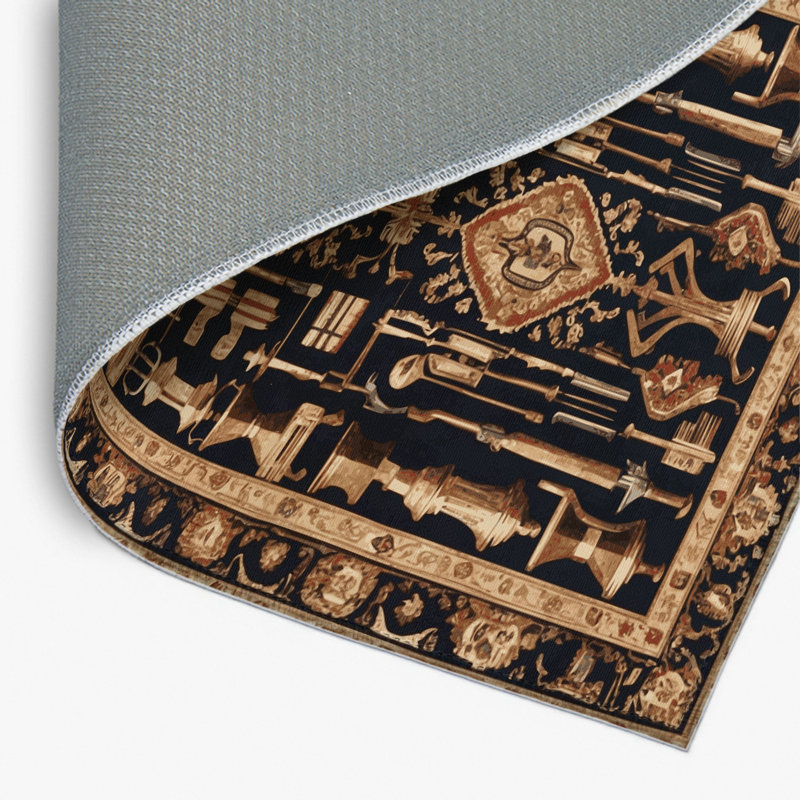 Tapis noir français intérieur et extérieur, Rectangulaire 2 pi x 3 pi