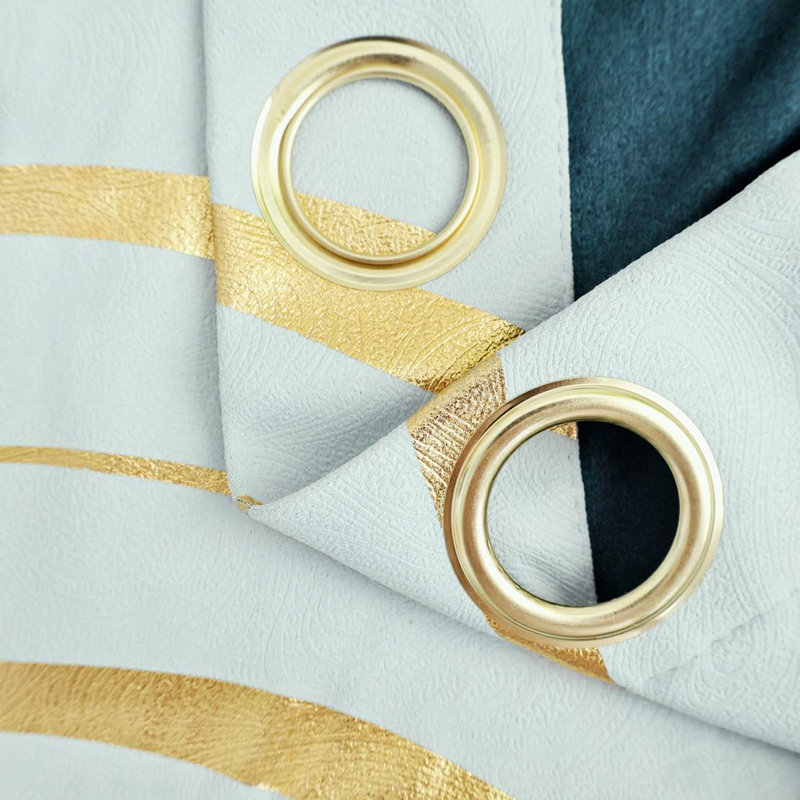 Blackout Curtain Pair, Light Green/Gold