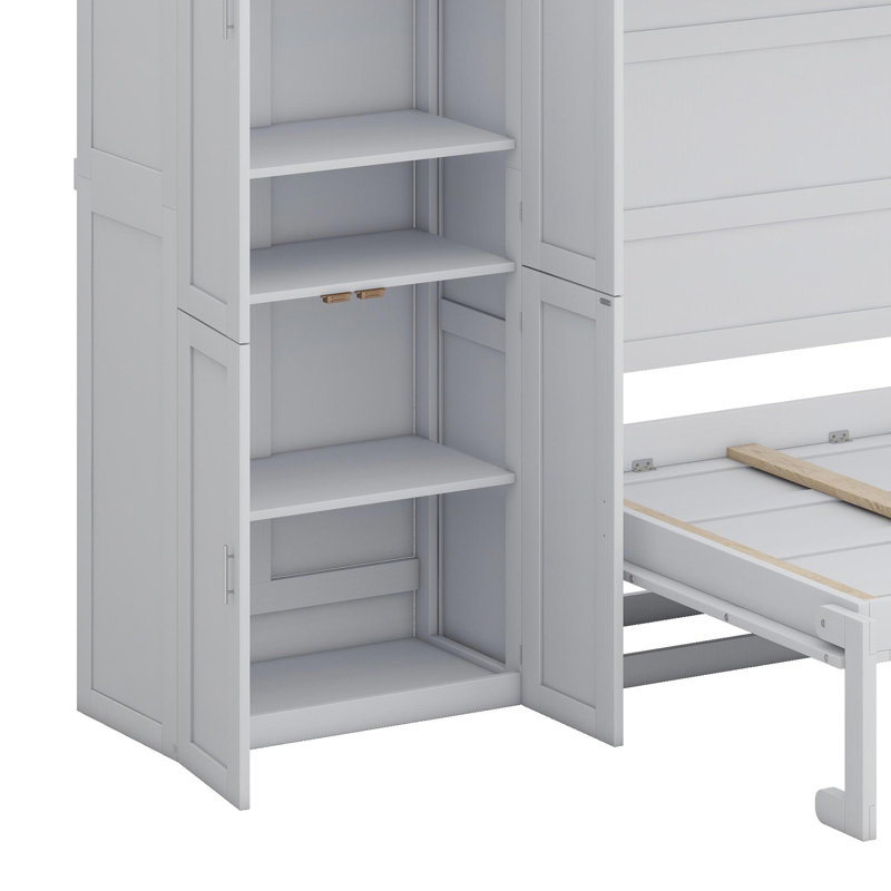 Lit escamotable mural avec armoires Murphy, Blanc